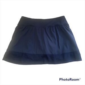 Lija ruffled laser cut tennis skirt skort blue